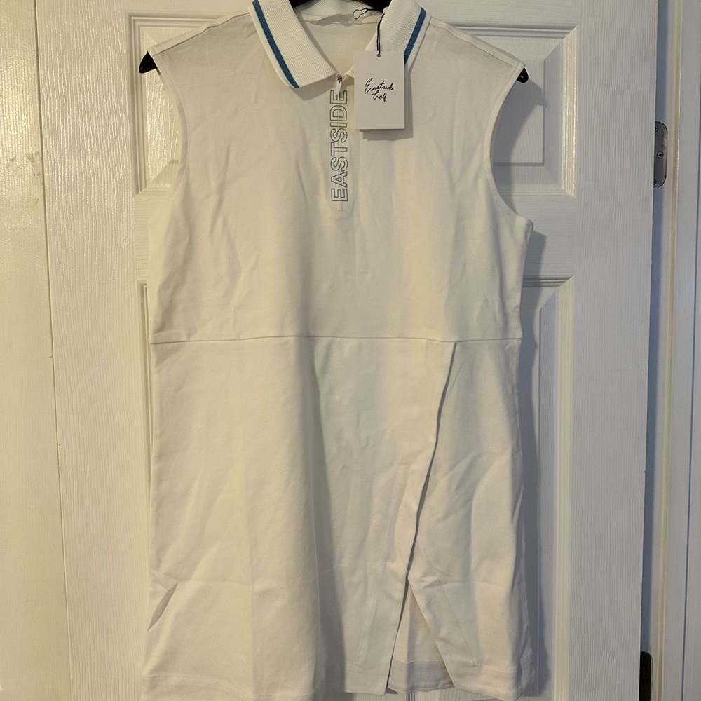 White Sleeveless Polo Dress